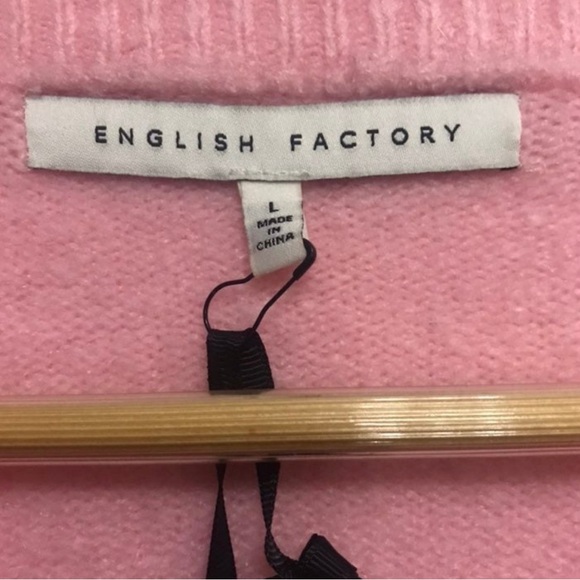 English Factory Pink Sweater, L - Picture 14 of 15